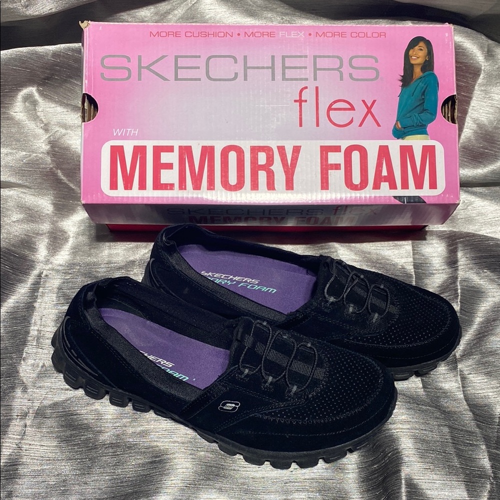 Skechers Black Flex Sneakers with Memory Foam Women’s 9 New w/box